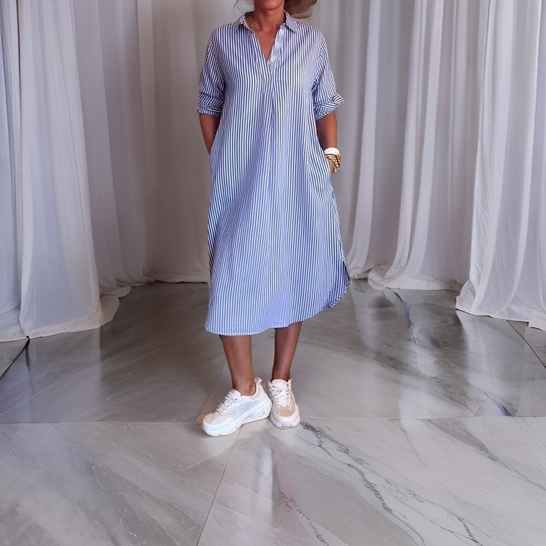 Alina - Striped Button-Down Dress Shirt