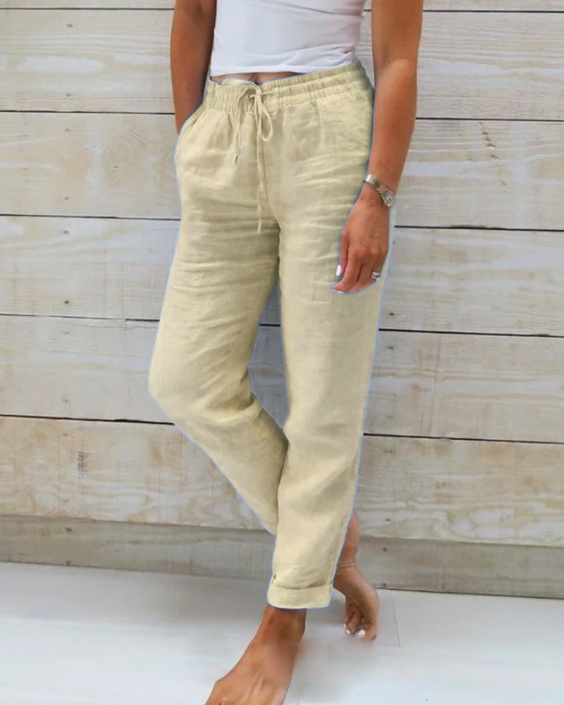 Addison™ - Stylish Cotton Linen Stretch Trousers for Ultimate Comfort