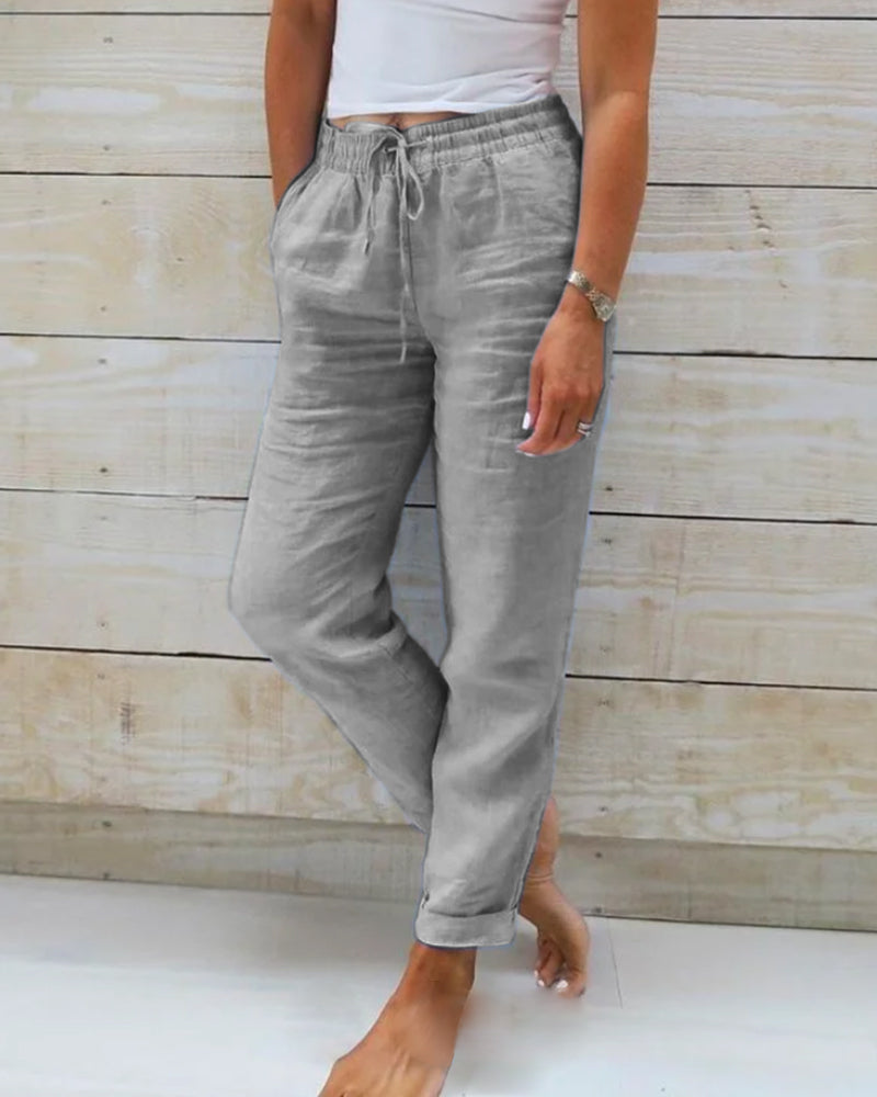 Addison™ - Stylish Cotton Linen Stretch Trousers for Ultimate Comfort