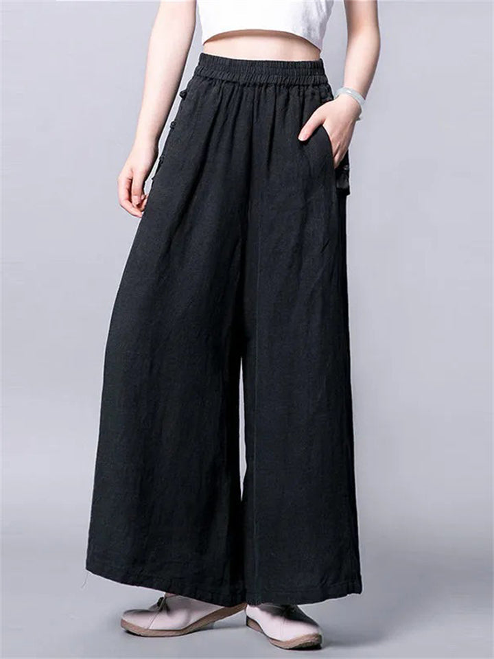 Chic Carla High-Waisted Wide-Leg Linen Palazzo Pants