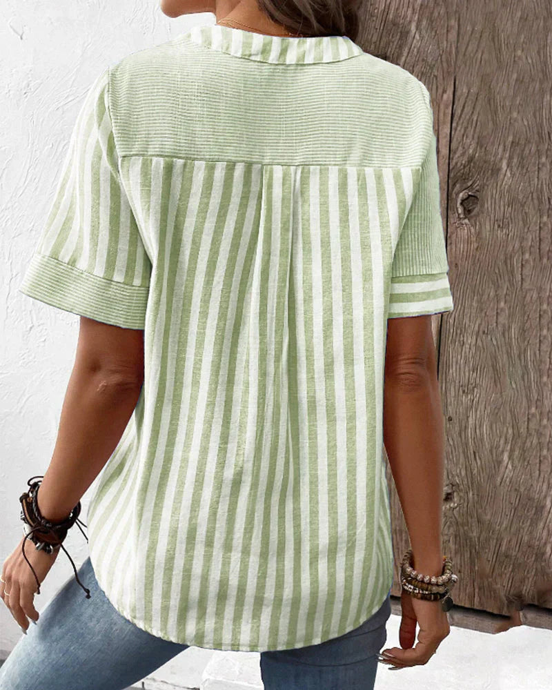 Chic Chloe Striped Linen Top for Effortless Style