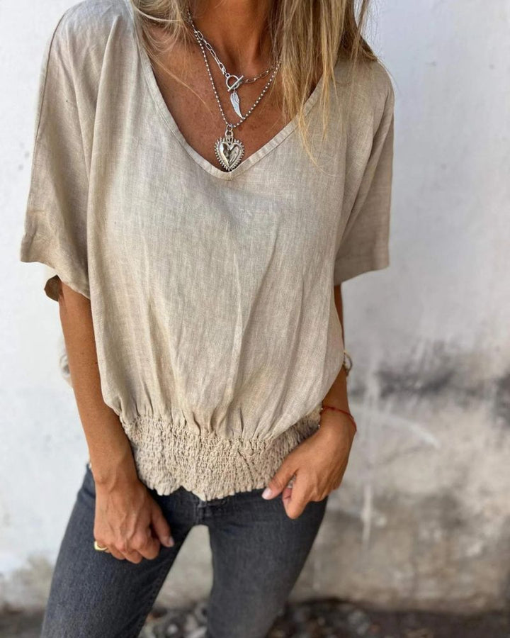 Sherena | Breezy Cotton-Linen Summer Blouse