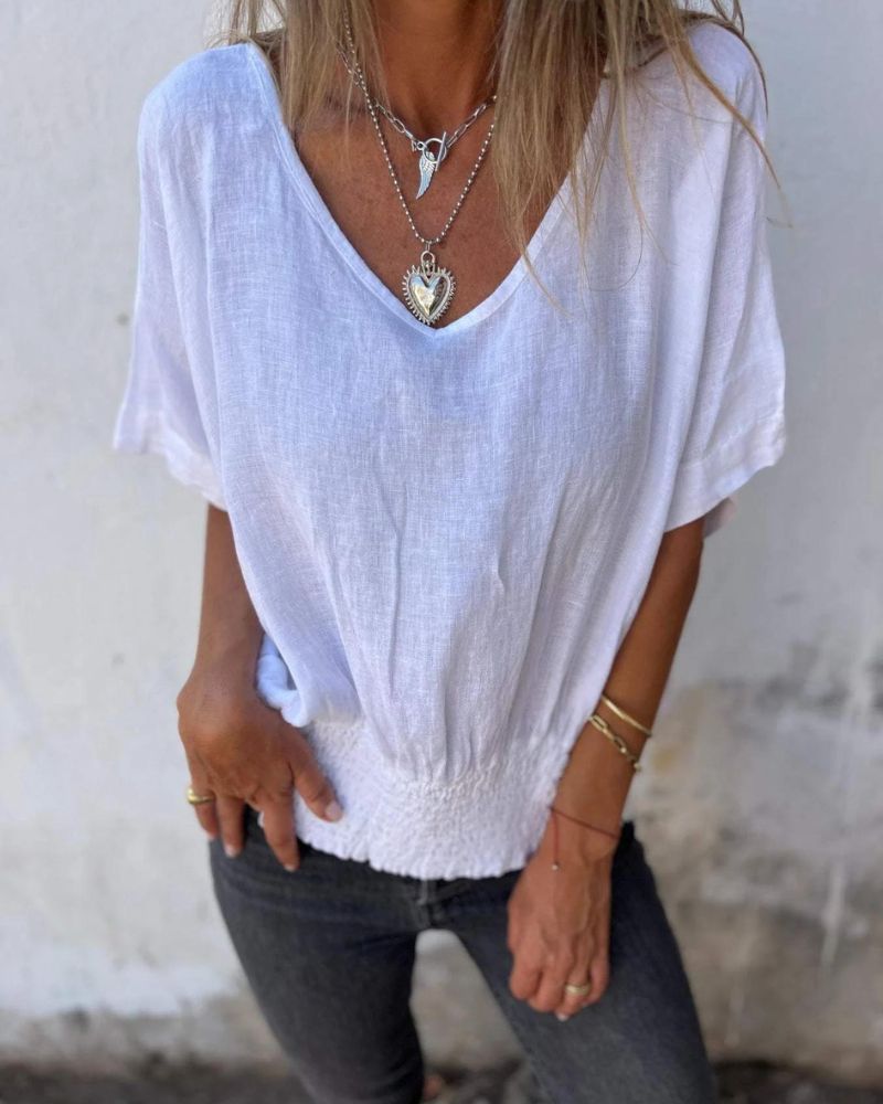 Sherena | Breezy Cotton-Linen Summer Blouse