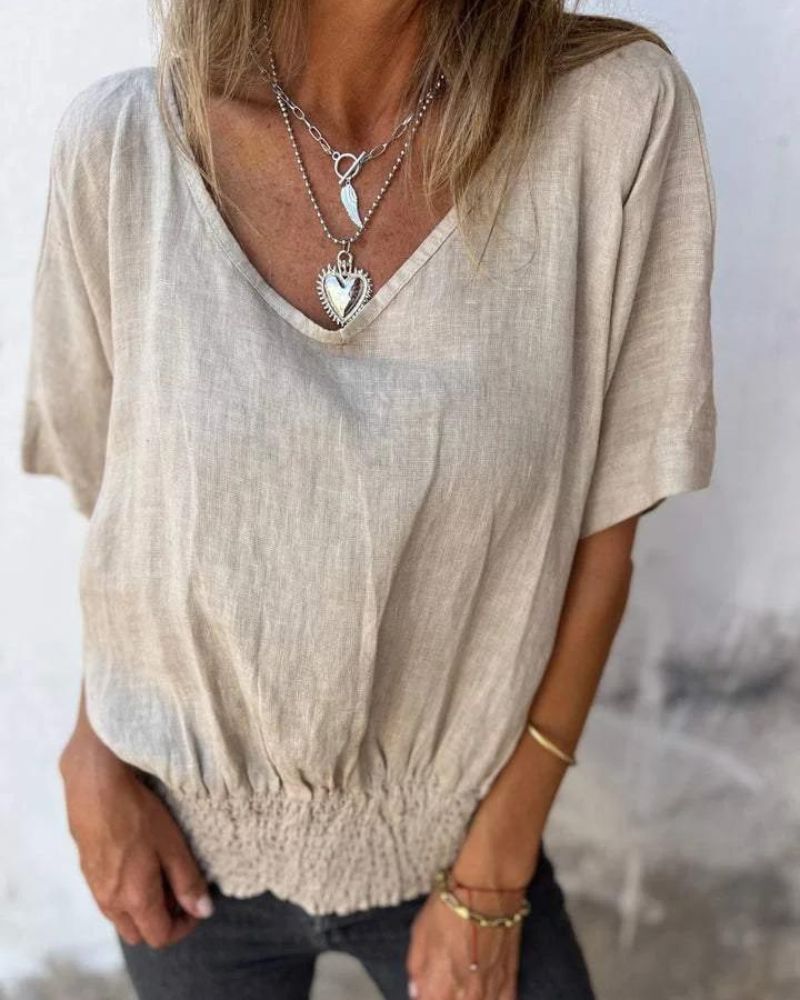 Sherena | Breezy Cotton-Linen Summer Blouse