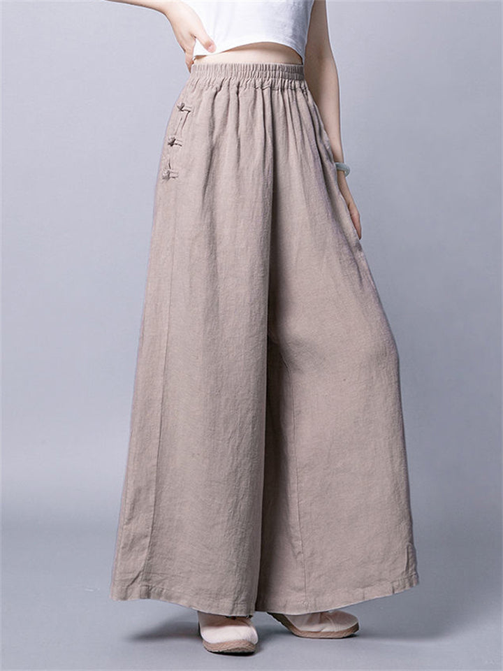 Chic Carla High-Waisted Wide-Leg Linen Palazzo Pants