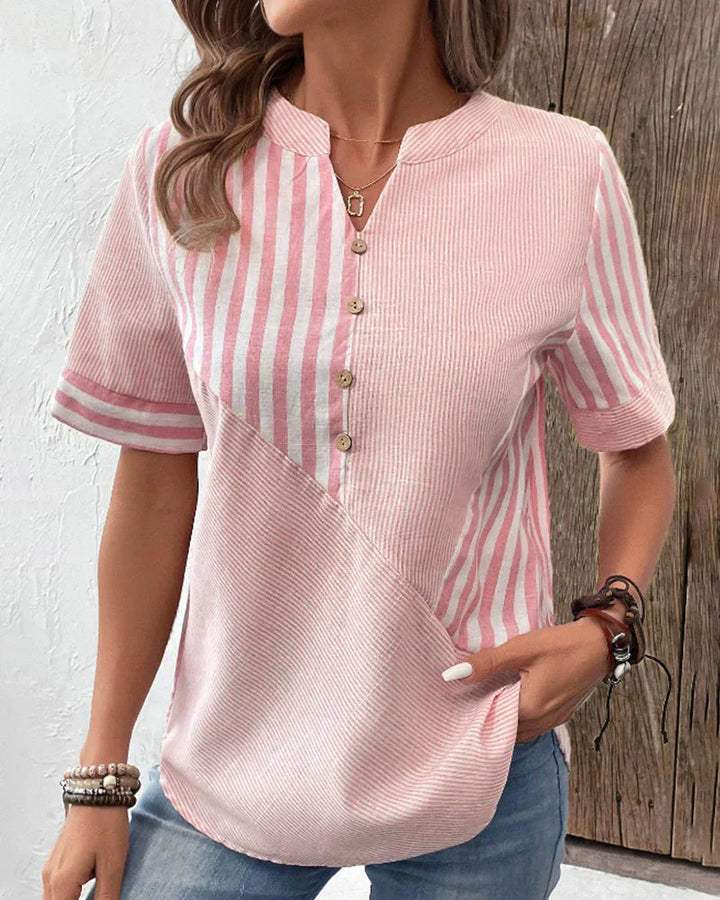 Chic Chloe Striped Linen Top for Effortless Style