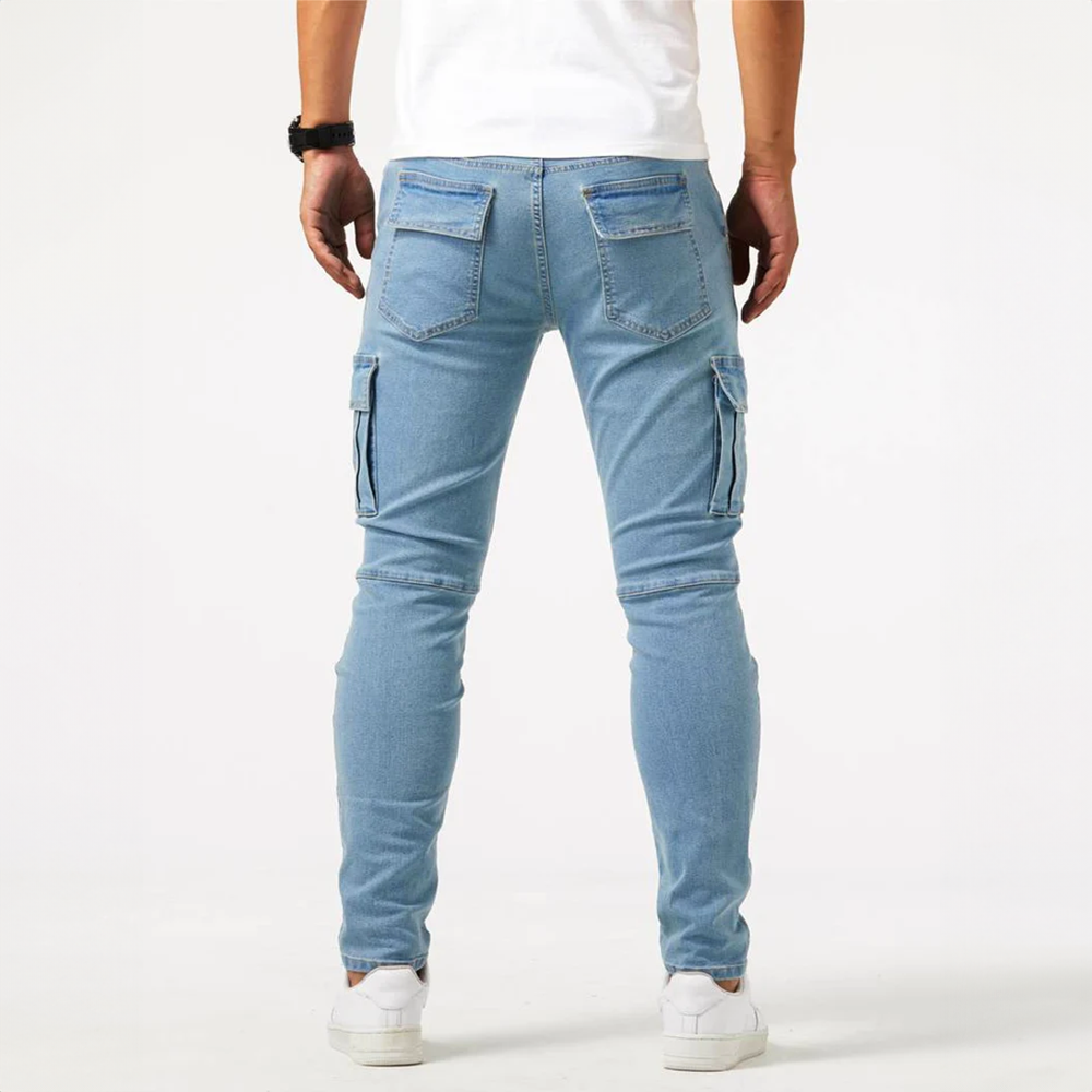 Stylish Urban Cargo Jeans in Trendy Denim