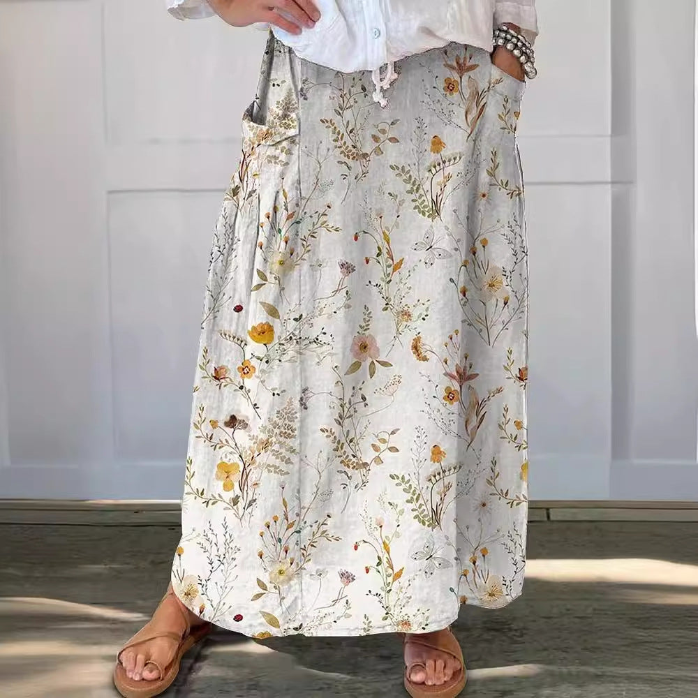 Charming Willow Floral Maxi Skirt for Effortless Elegance