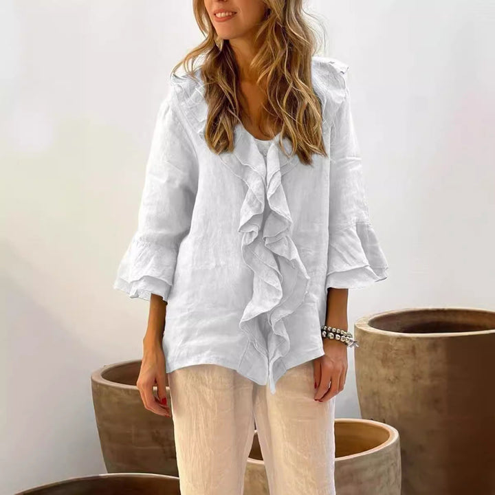 Kyla™ - Chic Ruffled Blouse with Trendy Flair