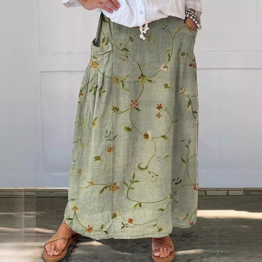 Charming Willow Floral Maxi Skirt for Effortless Elegance