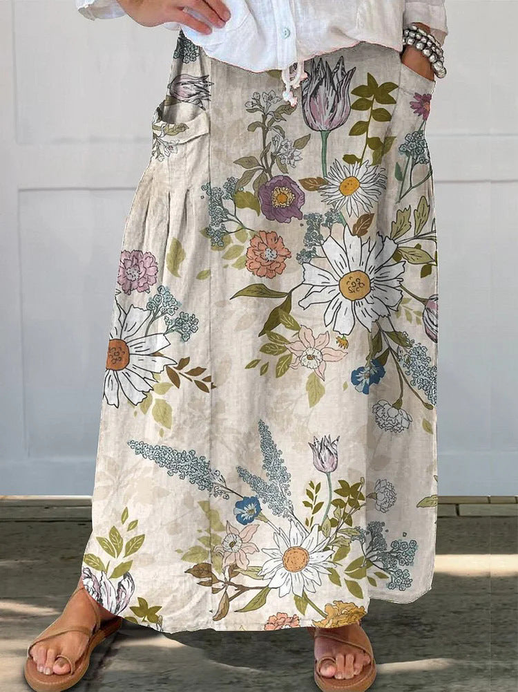 Charming Willow Floral Maxi Skirt for Effortless Elegance