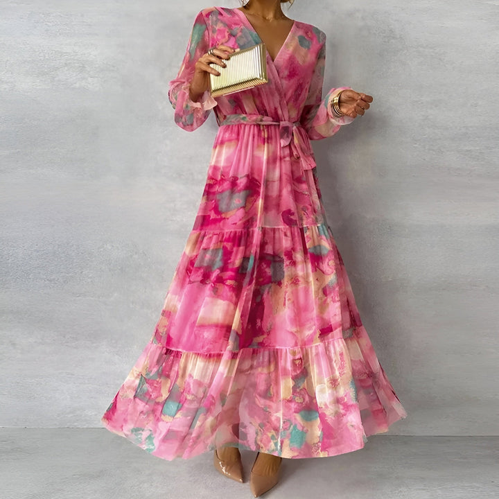 Joyce - Maxi Chiffon Dress with Print
