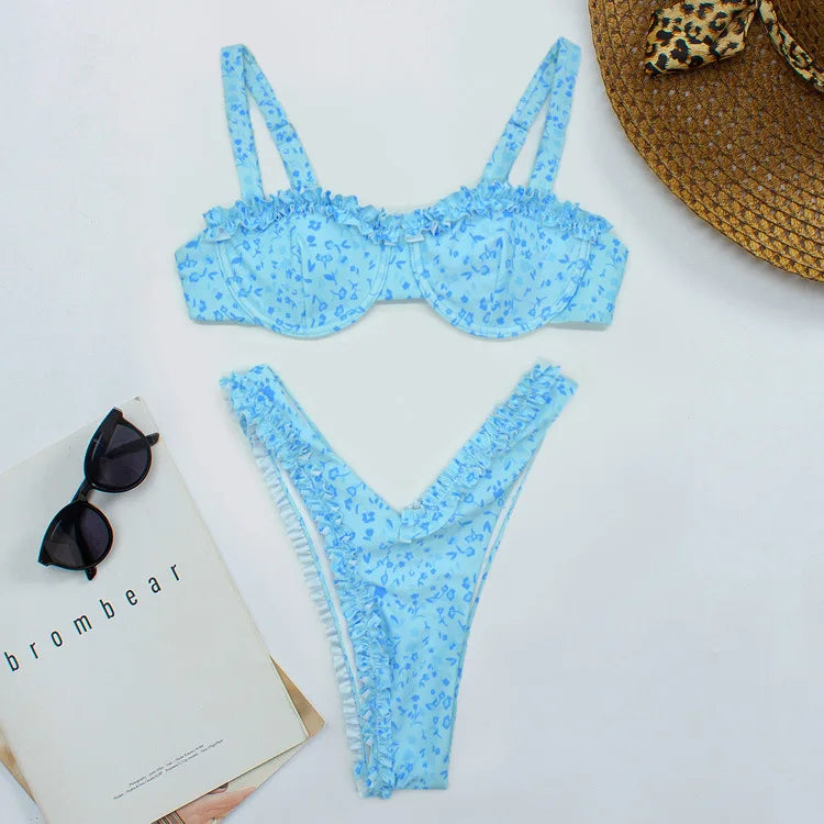 Tiffany - Adorable Ruffled Bikini for a Fun Beach Day