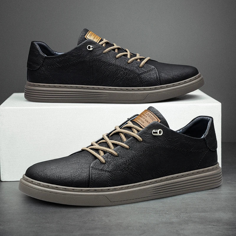 Stylish Genuine Leather Oxford Sneakers