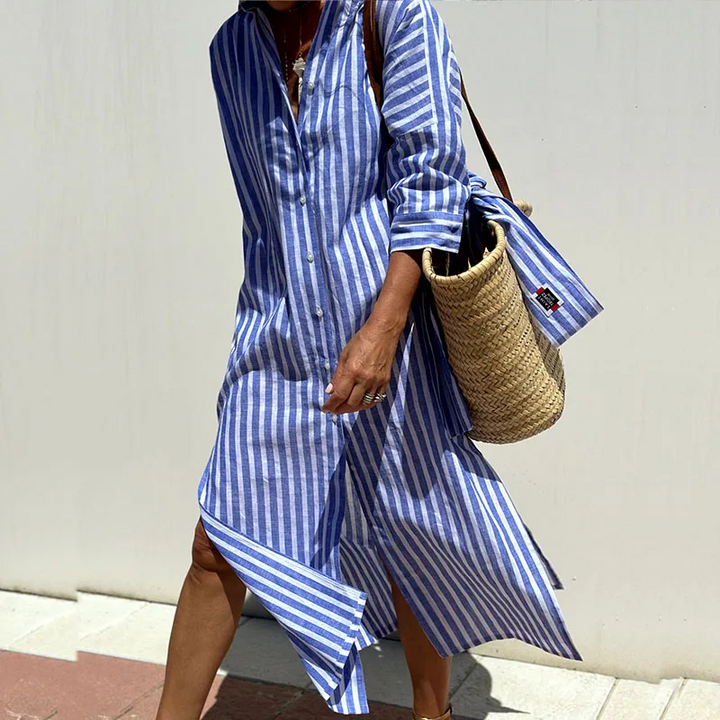 Sarah - Striped Shirt Dress