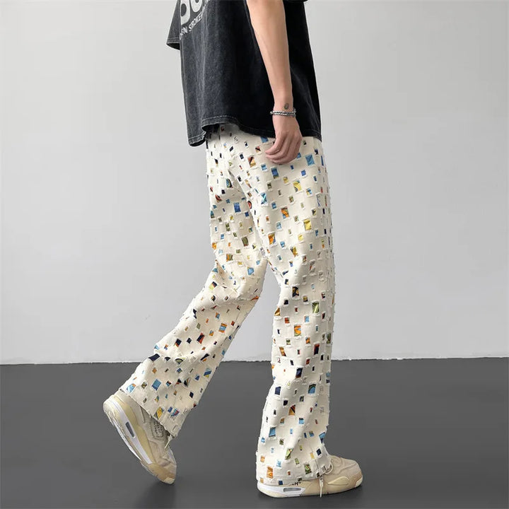 Chic Mosaic Straight Leg Trousers