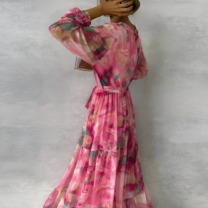 Joyce - Maxi Chiffon Dress with Print