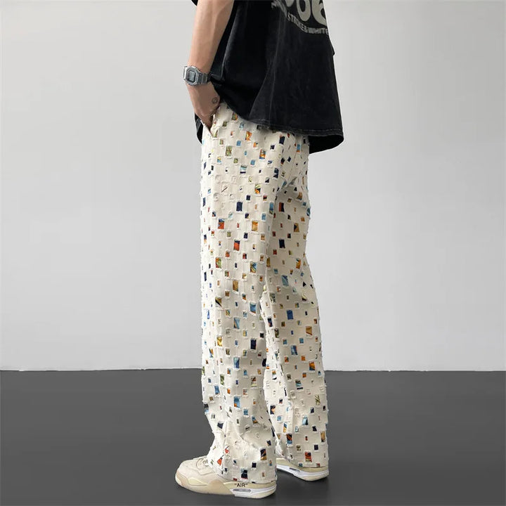 Chic Mosaic Straight Leg Trousers