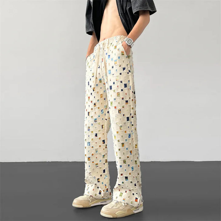 Chic Mosaic Straight Leg Trousers