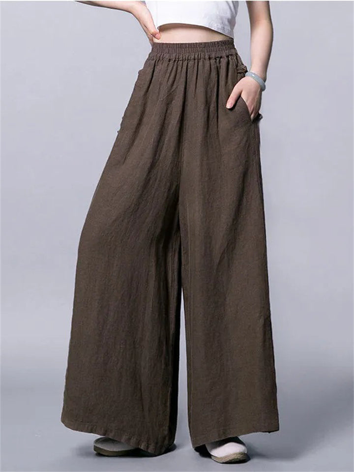 Chic Carla High-Waisted Wide-Leg Linen Palazzo Pants