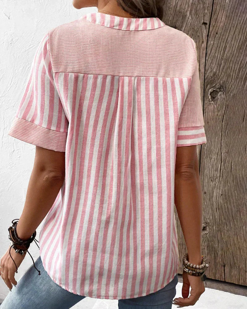 Chic Chloe Striped Linen Top for Effortless Style