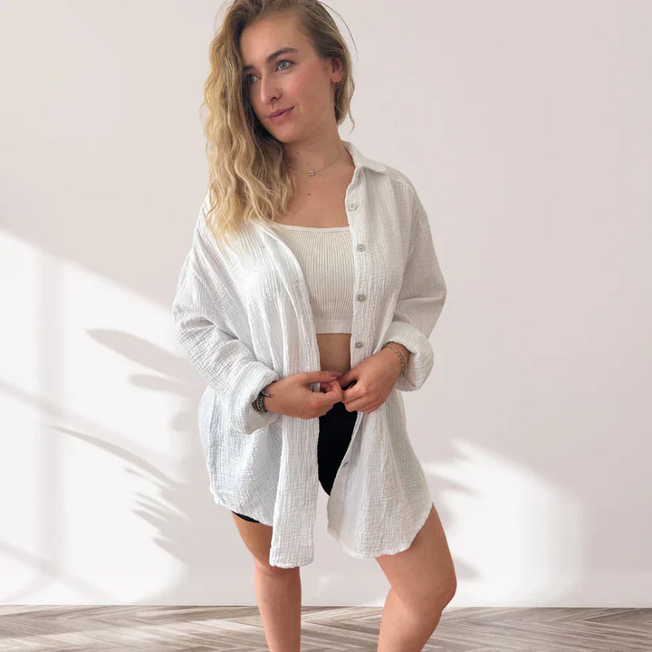 LIDIA - Chic Oversized Button-Up Shirt for Effortless Style