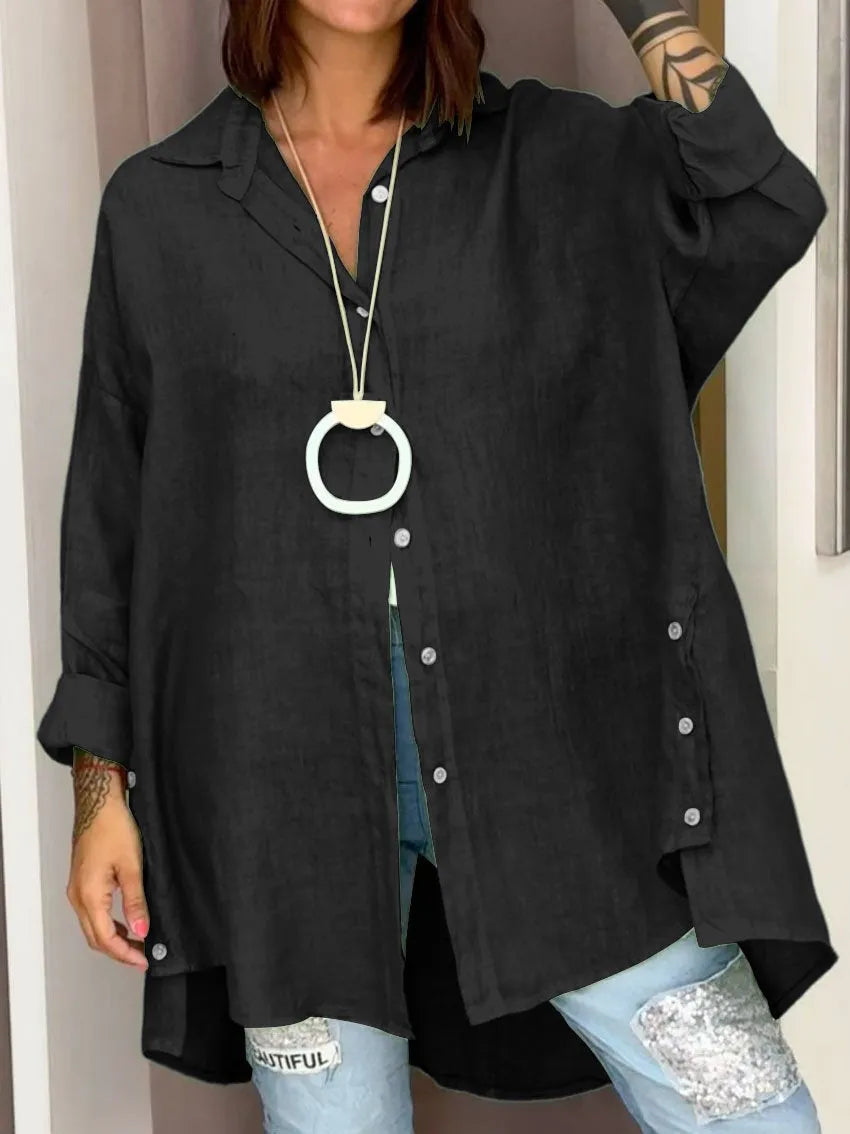 Selena™ - Chic Oversized Button-Up Shirt