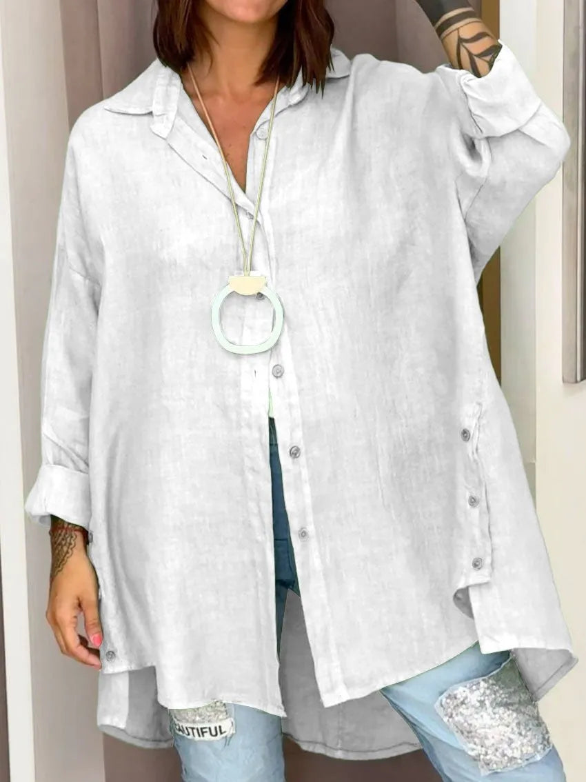 Selena™ - Chic Oversized Button-Up Shirt