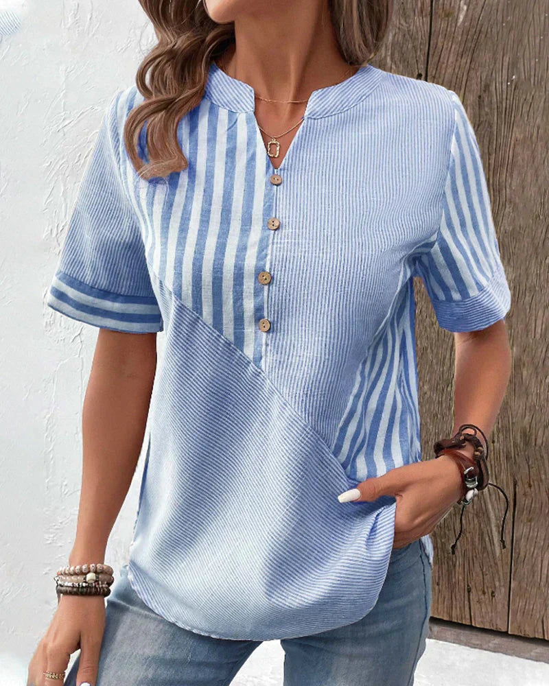 Chic Chloe Striped Linen Top for Effortless Style