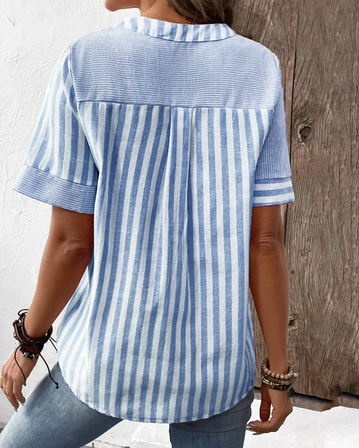 Chic Chloe Striped Linen Top for Effortless Style