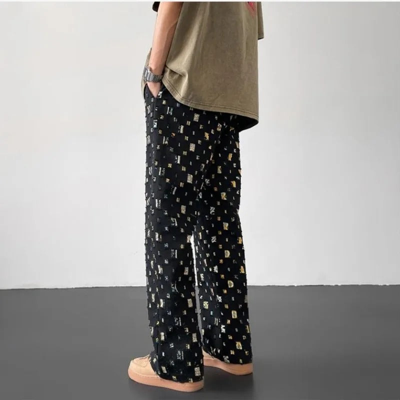 Chic Mosaic Straight Leg Trousers