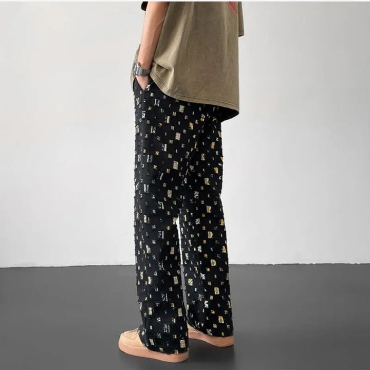 Chic Mosaic Straight Leg Trousers