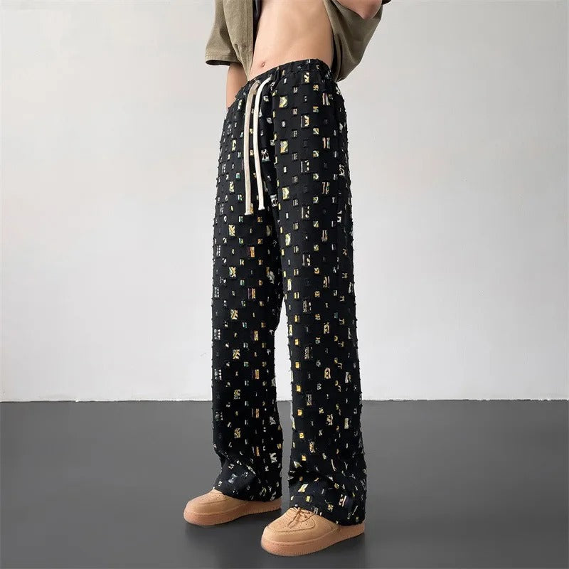 Chic Mosaic Straight Leg Trousers